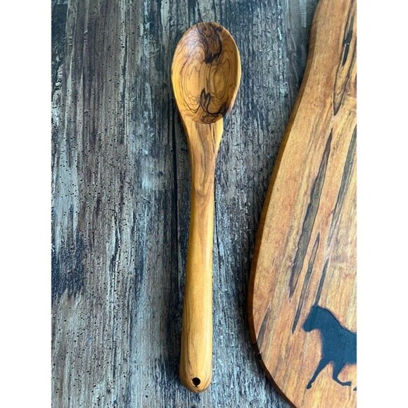 Rustic Horse Theme Olive Wood Charcuterie Board Set, Handmade Cutting Board Set - Picture 4 of 5